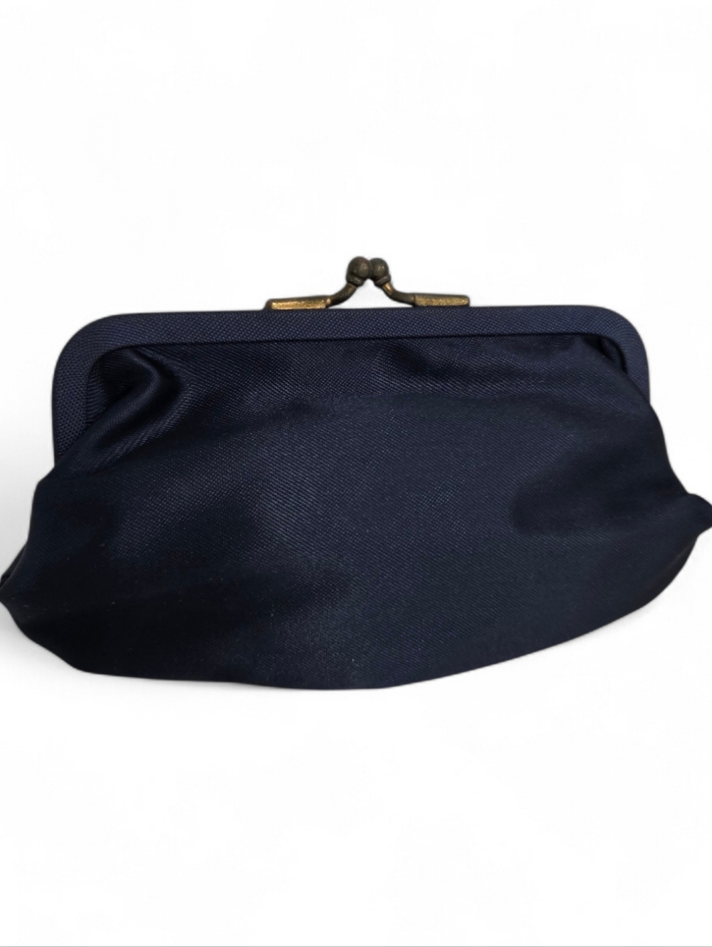 Vintage Satin Navy Kiss-Lock Coin Purse